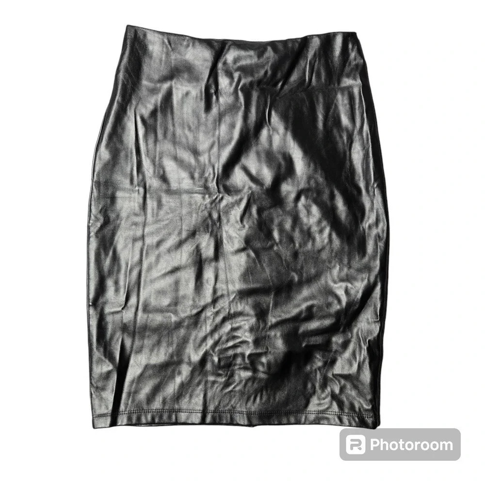 Fashion Nova Black Faux Leather Pencil Skirt